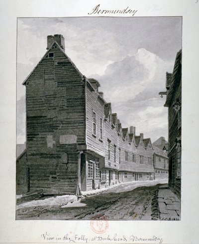 Dockhead Folly, Bermondsey, Londen door John Chessell Buckler