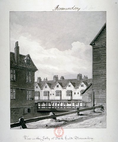 Dockhead Folly, Bermondsey, Londen, 1820 door John Chessell Buckler