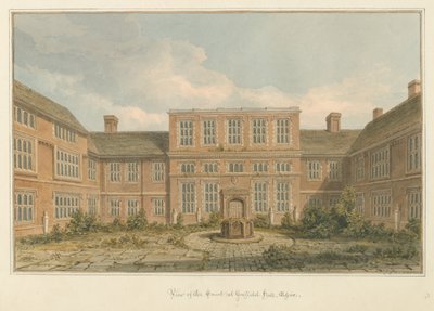 Essex - Gosfield Hall - Het Hof door John Chessell Buckler