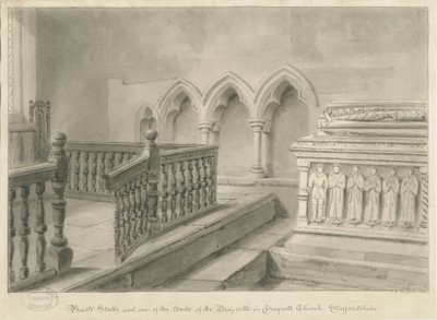 Interieur van Draycott in the Moors Kerk door John Chessell Buckler
