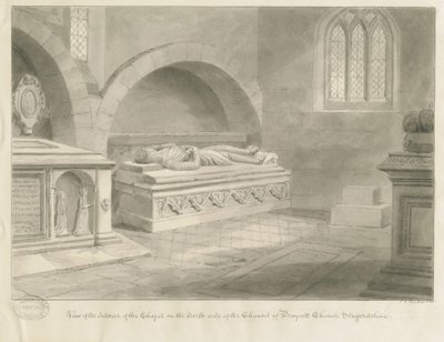 Interieur van Draycott in the Moors Kerk door John Chessell Buckler