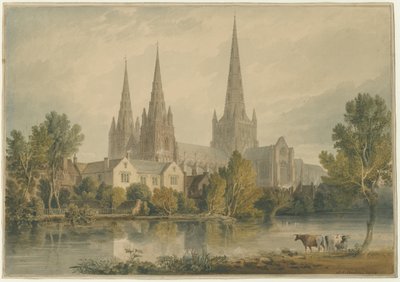 Lichfield Kathedraal - Zuidwest Uitzicht door John Chessell Buckler
