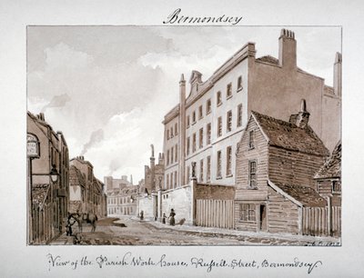Parochie Werkhuis, Tannerstraat, Bermondsey, Londen door John Chessell Buckler