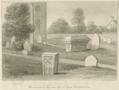 Rocester Kerk - Monumenten en Kerkhof door John Chessell Buckler