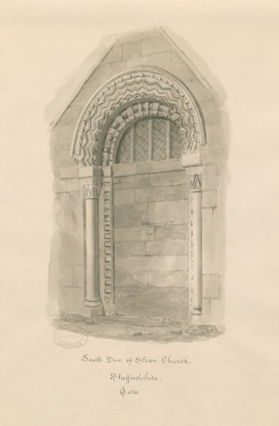 Stowe Church - Zuiddeur door John Chessell Buckler