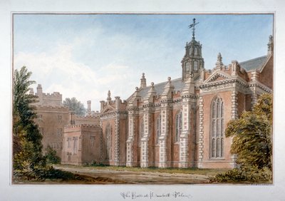 Uitzicht op de hal van Lambeth Palace, Londen, 1831 door John Chessell Buckler