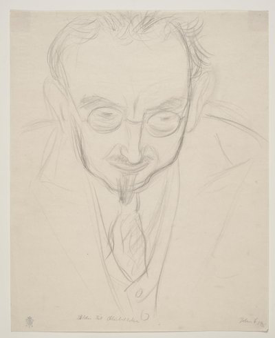 De geograaf, Professor G. Hatt. Borstbeeld en face. door John Christensen