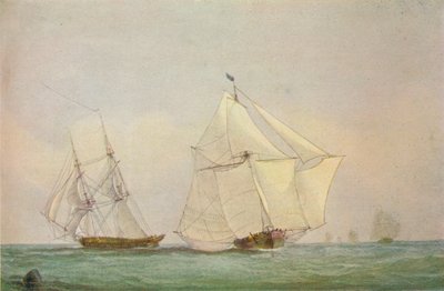 Leith Smack op weg naar Swim, oktober 1838 door John Christian Schetky