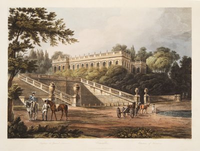 Kasteel van Trianon, illustratie uit Versailles, Parijs en Saint Denis, uitgegeven 1805 door John Claude Nattes
