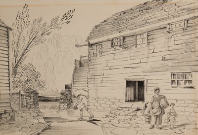 Molen bij Ditton door John Claude Nattes