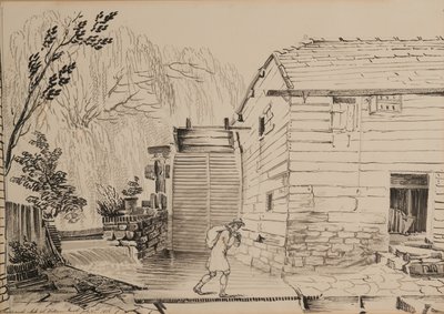 Molen bij Ditton door John Claude Nattes