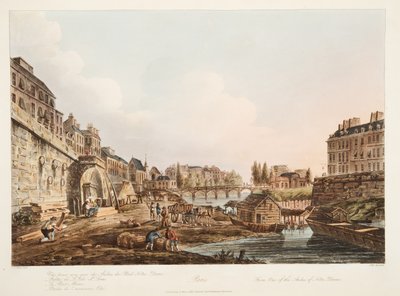 Een van de bogen van Notre Dame, illustratie uit Versailles, Parijs en Saint Denis, uitgegeven 1809 door John Claude Nattes