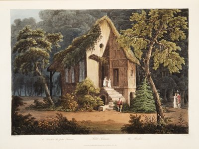 Petit Trianon, de boudoir, illustratie uit Versailles, Parijs en Saint Denis, uitgegeven 1805 door John Claude Nattes