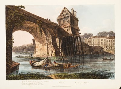 St. Cloud, watermachine, illustratie uit Versailles, Parijs en Saint Denis, uitgegeven 1809 door John Claude Nattes