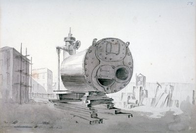 Stoommachine, New Road, Islington, Londen door John Claude Nattes