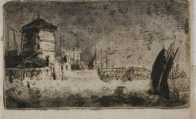 Oude toren, Leith door John Clerk of Eldin