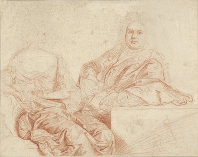 Portret van Grinling Gibbons en zijn vrouw door John Closterman