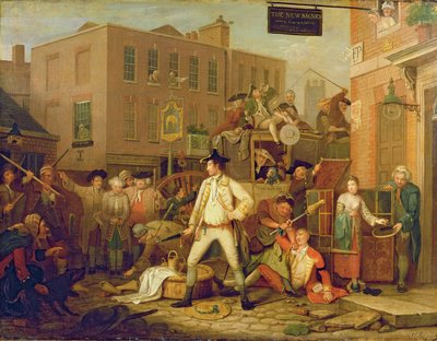 Scène in een Straat in Londen door John Collet