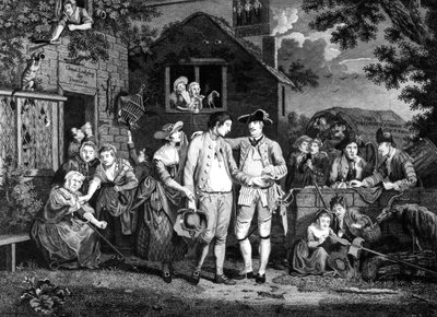 De Rekruterende Sergeant, gegraveerd door John Goldar, 1769 door John Collet