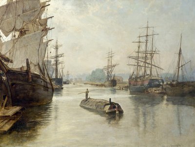 Gloucester Docks, voor 1922 door John Collier