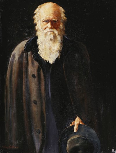Portret van Charles Darwin, staand driekwart lengte, 1897 door John Collier