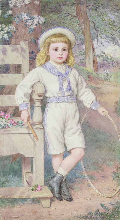 Jongen met een hoepel door John Collingham Moore