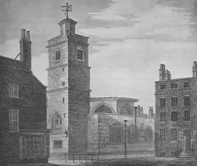 Kerk van St. Bartholomew the Less, City of London, ca. 1830, 1906 door John Coney