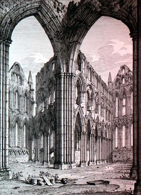 Whitby Abbey, Yorkshire, illustratie uit 