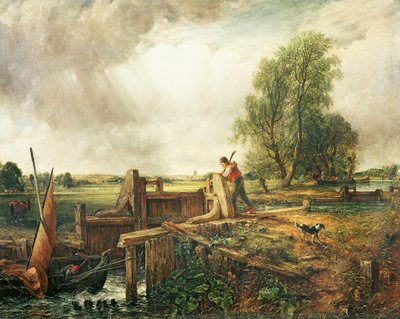 Een Boot die een Sluis Passeert door John Constable