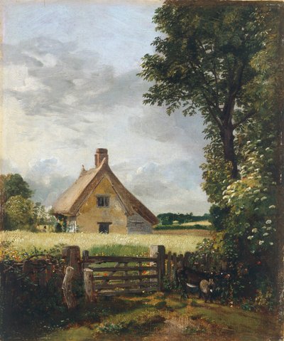 Een huisje in een korenveld door John Constable