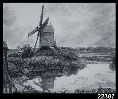 Een molen aan de oevers van de rivier de Stour door John Constable
