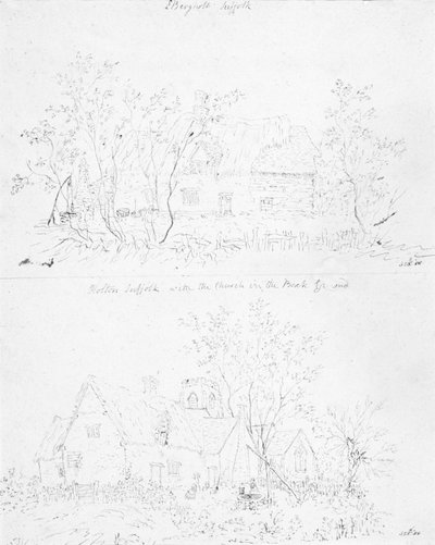 Een vervallen huisje in Capel, Suffolk door John Constable