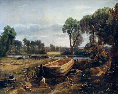 Bootbouw bij Flatford Mill, 1815, 1912 door John Constable