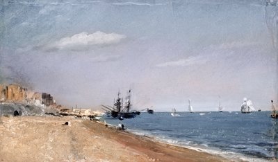 Strand van Brighton met kolenboten, 1824 door John Constable