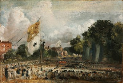 Viering van de algemene vrede van 1814 in East Bergholt door John Constable