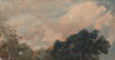 Wolkstudie met bomen door John Constable