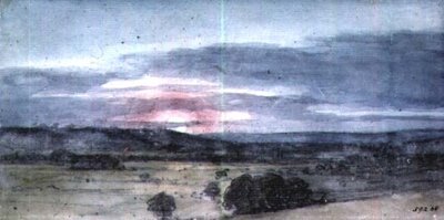 Dedham Vale vanuit East Bergholt: Zonsondergang door John Constable