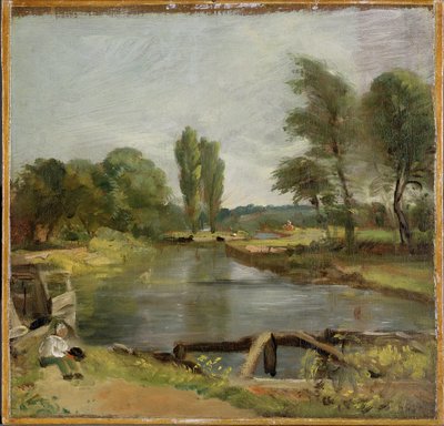 Flatford Lock, 1810-11 door John Constable