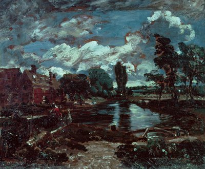 Flatford Mill vanaf een Sluis op de Stour, c.1811 door John Constable