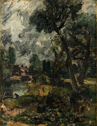 Flatford Mill vanaf de brug, ca. 1814-17 door John Constable