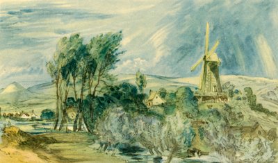 Ford Road en Rope Walk met de Windmolen, nabij Folkestone door John Constable