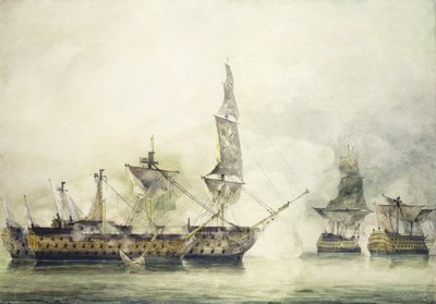 H.M.S. Victory bij de Slag om Trafalgar, 1805 door John Constable