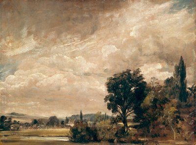 Harnham Ridge gezien vanaf het huis van aartsdiaken Fisher, Salisbury door John Constable