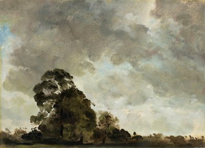 Landschap bij Hampstead, Boom en Stormwolken, ca.1821 door John Constable