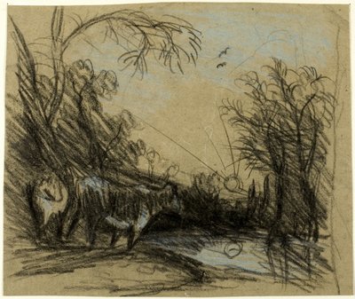 Landschap met koeien door John Constable