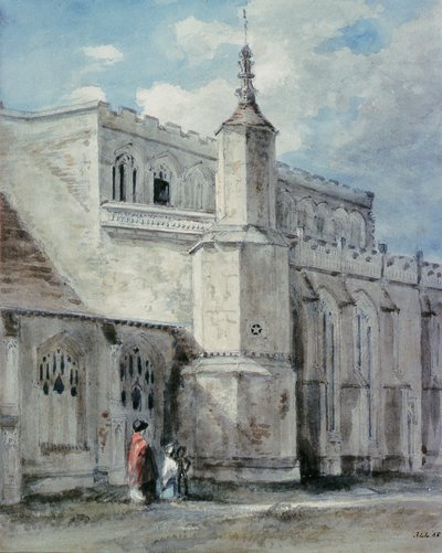 Deel van de buitenkant van de kerk van East Bergholt: De noordkant, c. 1801-05 door John Constable