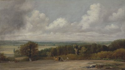 Ploegen in Suffolk door John Constable