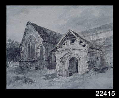 Portiek en Transept van een Kerk, c.1850-11 door John Constable