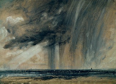 Regenstorm over de Zee, c.1824-28 door John Constable