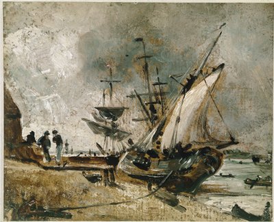 Scheepvaart op de Orwell, nabij Ipswich door John Constable